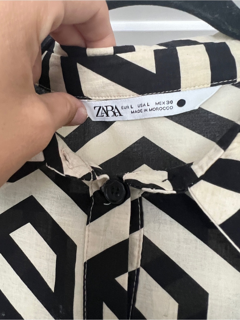 Zara Black & White Geometric Dress - Picture 6 of 8